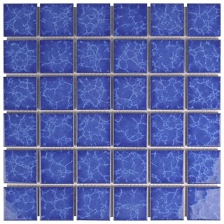 SomerTile 12.25 x 12.25-inch Watermark Square Catalan Porcelain Mosaic Tile (Pack of 10)