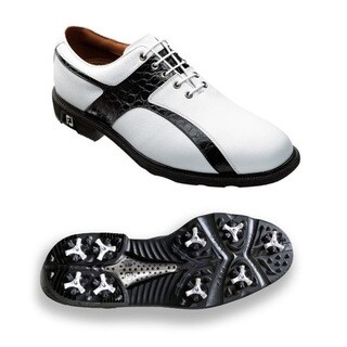 FootJoy Mens Icon Caiman Print Inlay Saddle Golf Shoes