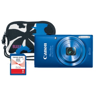 Canon Elph 115 16MP Blue Digital Camera Bundle