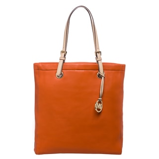MICHAEL Michael Kors 'Jet Set' Tangerine Leather Tote