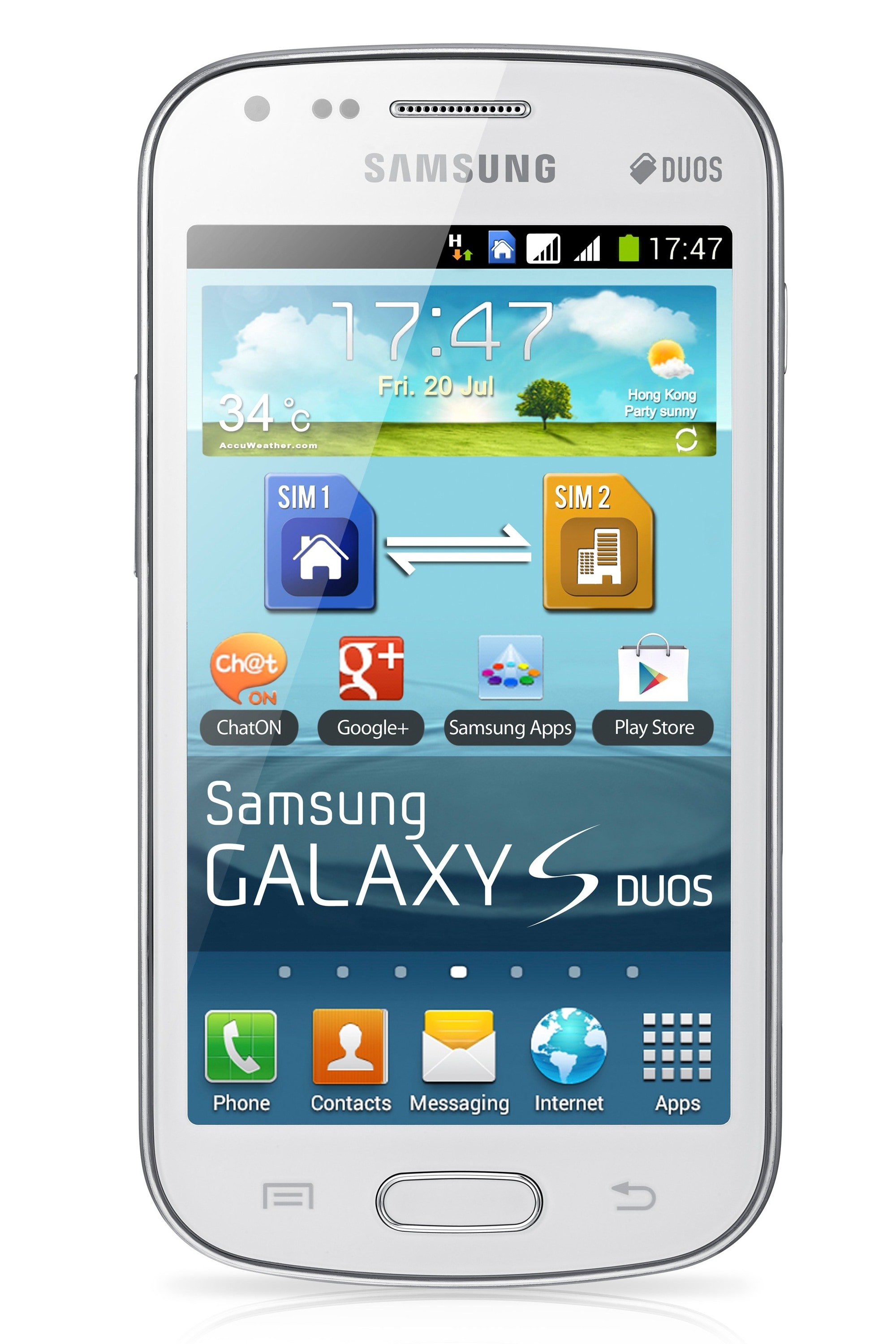 Samsung Galaxy S Duos S7562 GSM Unlocked Dual Sim Android Cell Phone - White