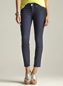 Seven7 Petite Polka Dot Skinny Jean