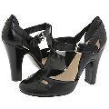 Nine West Rocca Black/Black Leather Pumps/Heels