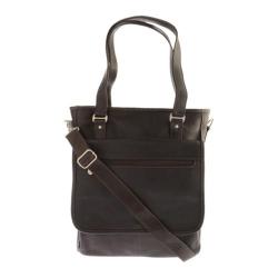 Piel Leather Laptop/Tablet Carry-All Tote 3011 Chocolate Leather