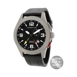 Men's Momentum Watch Vortech GMT Groove Rubber Watch Black/Black Groove Rubber