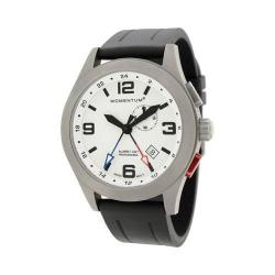 Men's Momentum Watch Vortech GMT Groove Rubber Watch White/Black Groove Rubber