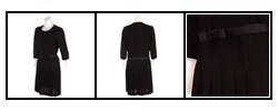 Norton McNaughton Black Belted Drop Waist Pleat Dress