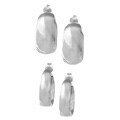 Sterling Silver High Polish Hoop Earring Set