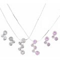 Sterling Silver CZ Bubble Earring and Pendant Set
