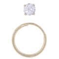 14k Gold Hoop and CZ Stud Earring Set