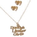 14k Gold Daddy's Little Girl Pendant & Earring Set