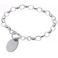 Sterling Silver Oval ID Tag Bracelet