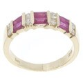 14k Yellow Gold Ruby 1/3ct Diamond Ring