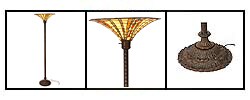 Large Tiffany-style Golden Amber Torchiere