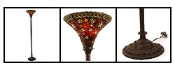 Tiffany-style Vintage Star Torchiere Lamp