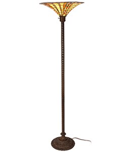 Large Tiffany-style Golden Amber Torchiere