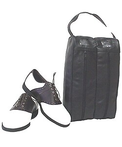 Black Leather Golf Shoe Bag