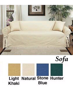 Cotton Duck Loveseat Slipcover