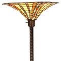 Large Tiffany-style Golden Amber Torchiere
