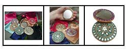 Set of 6 Purse Mirrors with Satin Pouches (India)