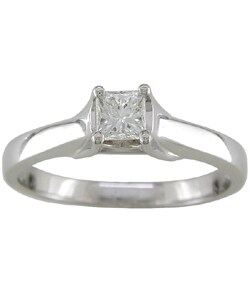 14k Gold 1/3ct TDW Princess Diamond Solitaire Ring (H-I, SI1-SI2)