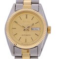 Seiko 5 Automatic Women's Two-tone Gold Dial Watch