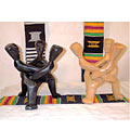 Carved Wood Three Heads Unity Statue (Ghana)
