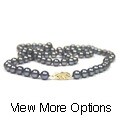 14k Cultured Akoya Black Pearl Necklace (6.5-7mm/30in)