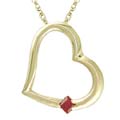 14k Gold Ruby Heart Pendant