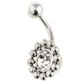 Crystal Sunburst Curved Barbell