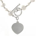 Sterling Silver Freshwater Pearl Heart Bracelet