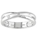 14k White Gold Crisscross Diamond Ring