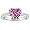 14k White Gold Sapphire Heart Ring
