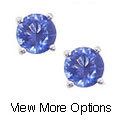 Sterling Silver Round-cut CZ Stud Earring Set (4 Pair)