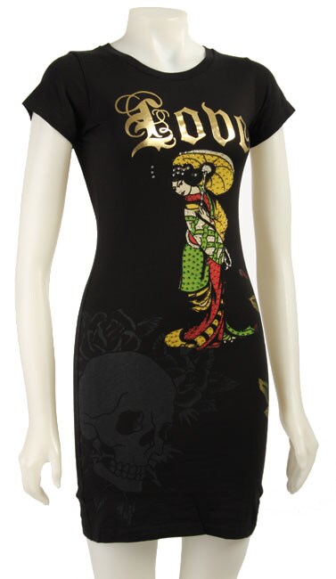 Ed Hardy Geisha Rhinestone Mini Dress