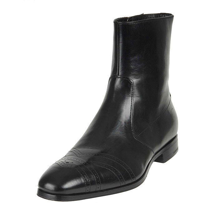 Prada Men's Black Leather Ankle Boots - on sale!