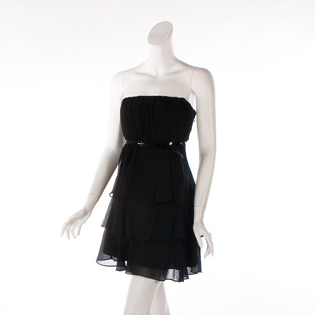 Wishes Women's Black Belted Tube Dress