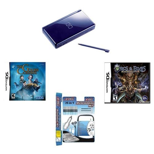 Nintendo DS Blue Bundle with 2 Games and 25 Extras