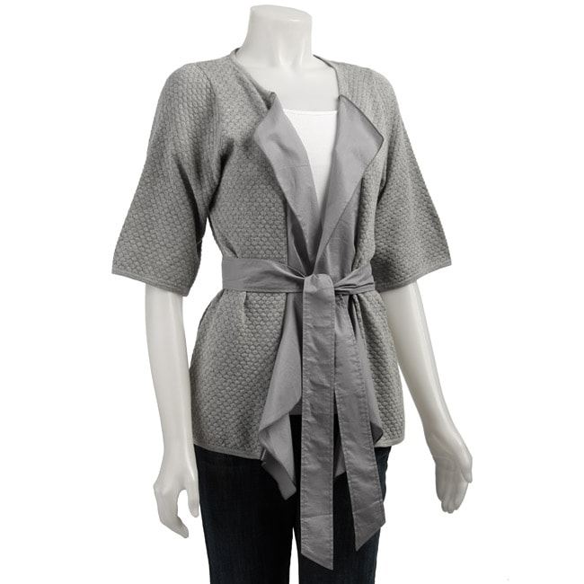 BCBGeneration Women's Short-sleeve Cardigan Wrap from Overstock.com :  short sleeves cardigan grey wrap