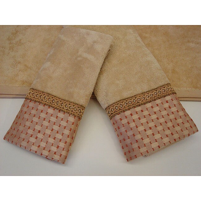 Sherry Kline Chekered Chenille Dots 3-piece Decorative Towels