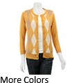 August Silk Women's Argyle Cardigan Sweater