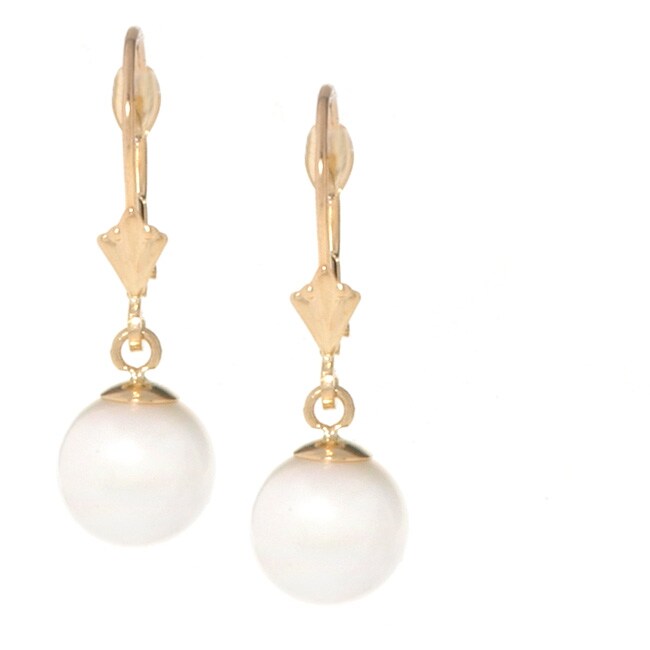 Cultured Akoya Pearl Leverback Earrings (8-8.5 mm) (Case of 5)