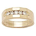 14k Yellow Gold Men's 1/2ct Diamond Angle Ring