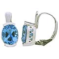 14-kt. White Gold Blue Topaz Earrings