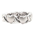 Sterling Silver Heart and X Ring