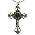 Sterling Silver Black Onyx Cross Pendant
