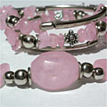 Silver Rose Quartz Bracelet and Necklace (Peru)