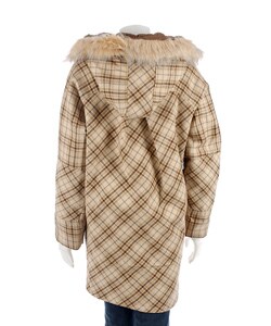 BCBGirls Ella Plaid Parka With Faux Fur Trim