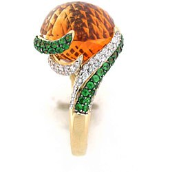 \#2 18k Gold Citrine, Tsavorite and 2/3ct TDW Diamond Ring (Size 7) from Overstock.com