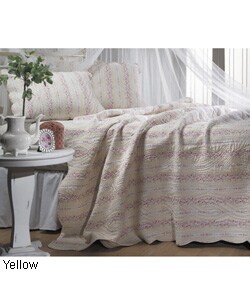 Trellis Yellow Full/ Queen-size Quilt Set